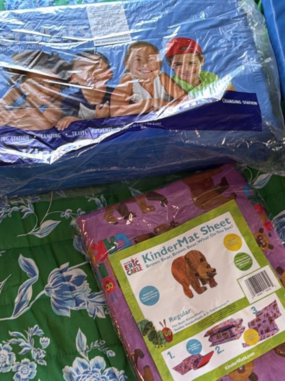KinderMat Sheet in Purple - Brown Bear Design